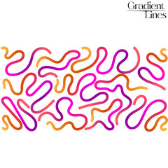 Abstract Color Gradient Line Patterns with 3D Vector Waves, Organic Rainbow Ribbons, and Fun Kid-Style Doodle Gradients in a Vibrant, Playful Flowing Design Perfect for Modern Poster Art