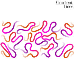 Abstract Color Gradient Line Patterns with 3D Vector Waves, Organic Rainbow Ribbons, and Fun Kid-Style Doodle Gradients in a Vibrant, Playful Flowing Design Perfect for Modern Poster Art