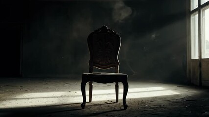 chair in the dark room