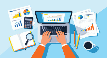 Business Data Analysis on Laptop
