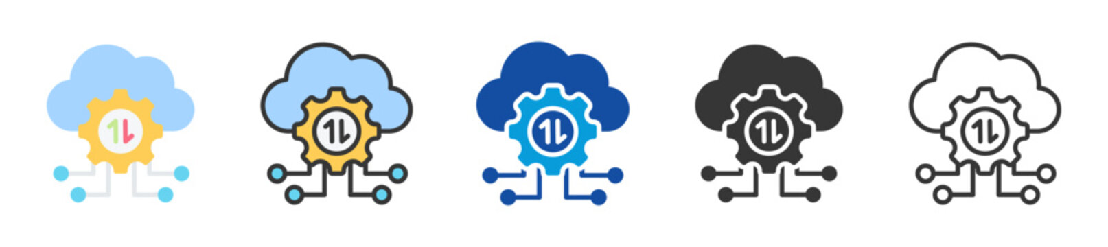 cloud computing icon set multi style various collection