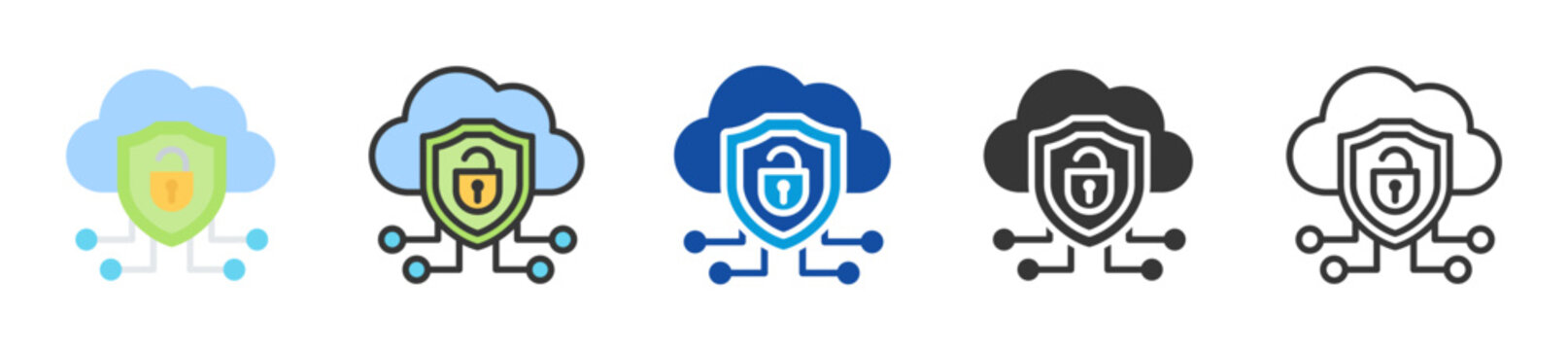 decryption icon set multi style various collection