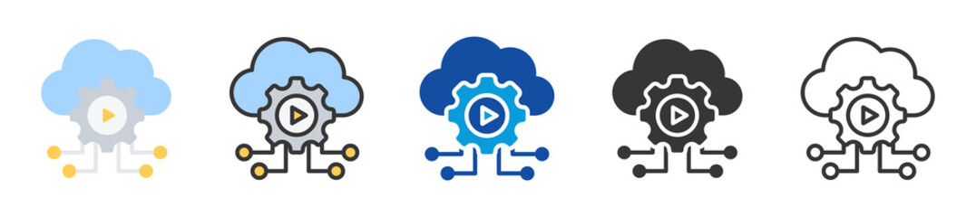 api icon set multi style various collection