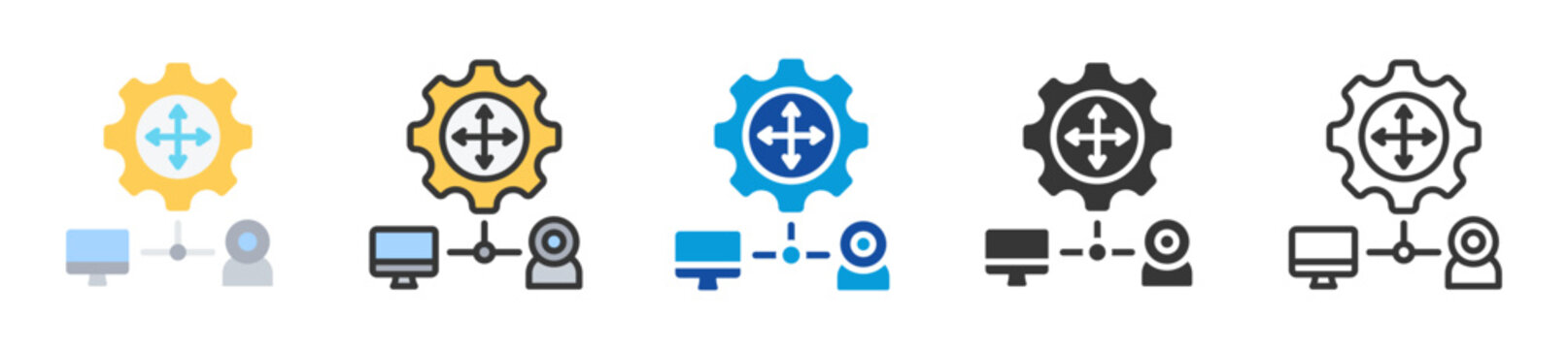 dhcp icon set multi style various collection