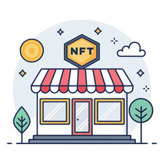Obraz premium A Bold Minimal Flat Design Icon for an NFT Marketplace