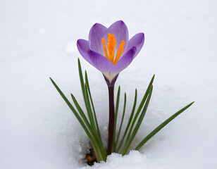 spring. A spring crocus flowers.
