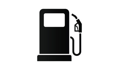 Black silhouette of a gas pump with hose and nozzle