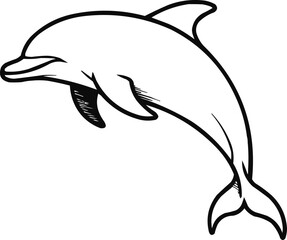 Obraz premium Dolphin Sketch Vector Icon Ocean Animal SymbolDolphin Sketch Vector Icon cean Animal Symbol
