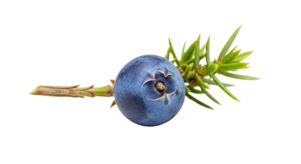 Juniper berry isolated on transparent background, a flavorful spice and ingredient, perfect for adding a unique taste to culinary creations