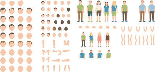 Modular Human Anatomy and Character Design Elements for Vector Illustration, Animation, Educational Resources, Fashion Flats, and Diverse Creative Art Projects