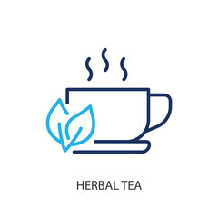 Herbal tea thin line icons. Original vector illustration.