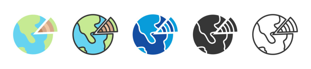 earth crust icon set multi style various collection