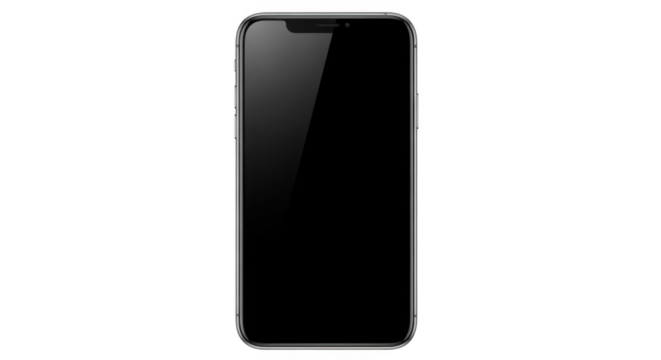 Smartphone with blank screen for mockup and advertising.