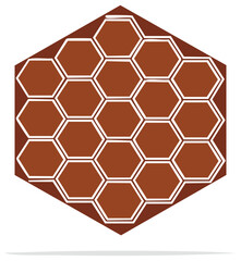 Obraz premium Honeycomb Patterned Illustration in Brown and White Hexagons