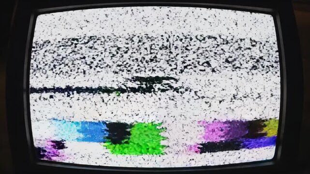 Retro 8-bit pixelated "PAUSE" text on an old CRT television screen, reminiscent of classic video games from the 80s or 90s, with glitch effects.