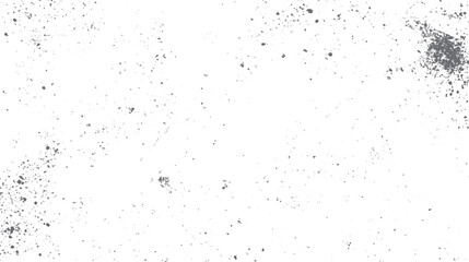 Scattered grey dust particles and specks on a white background creating a textured grunge effect speckle