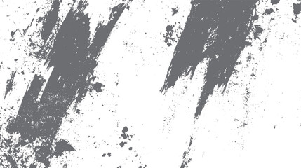 Textured grey paint splatters and brush strokes on a white background abstract grunge pattern black chalk