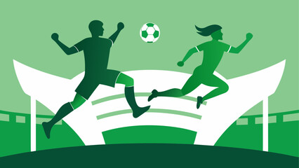 Two soccer players with a soccer ball game