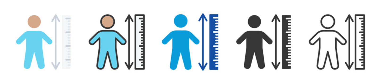 height icon set multi style various collection