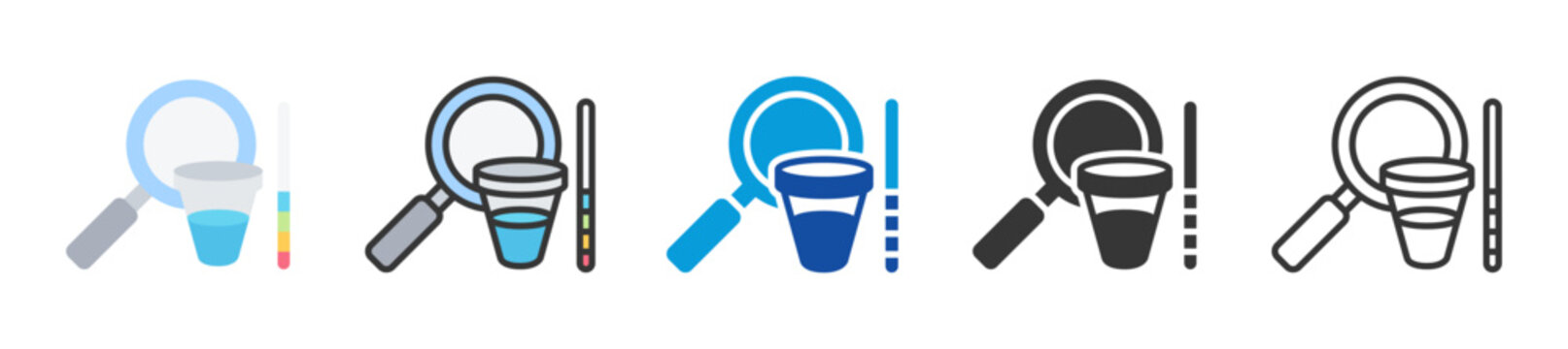 urine test icon set multi style various collection