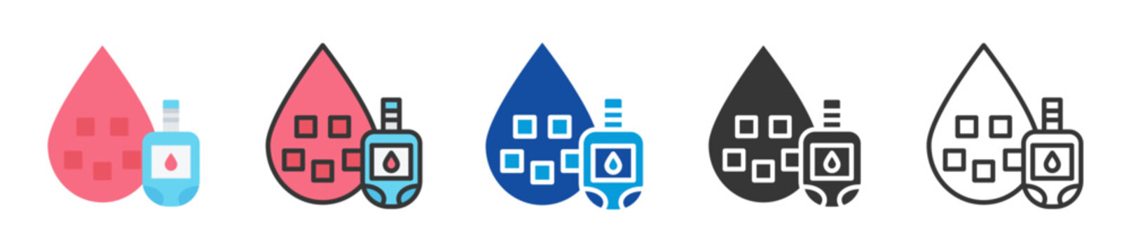 glucose level icon set multi style various collection