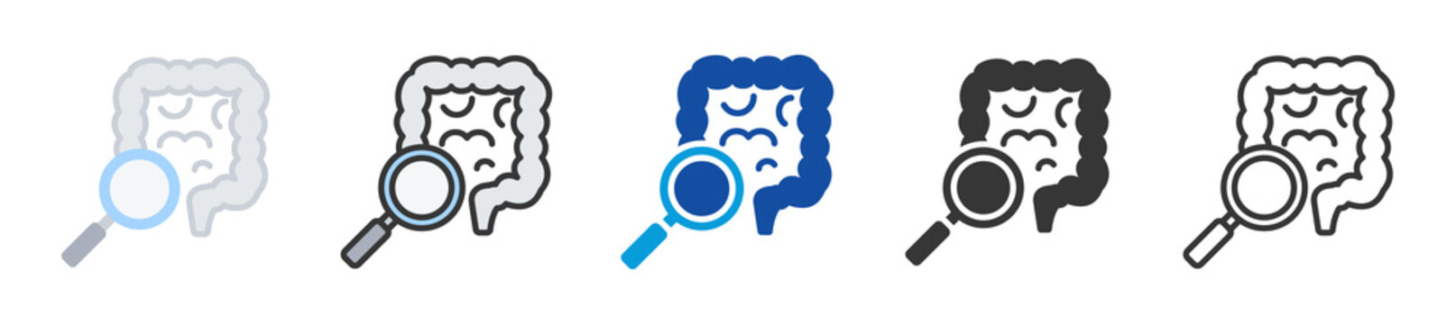 colonoscopy icon set multi style various collection
