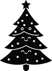 Fototapeta premium cute cartoon christmas tree on white background .eps