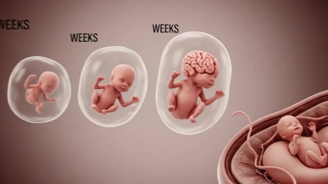 Scientific 3D Animation of Human Fetal Development Week by Week.