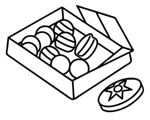 Box of chocolates with an open lid