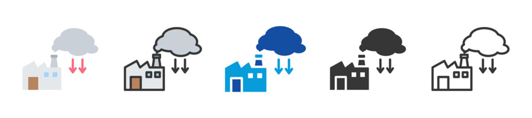 emission icon set multi style various collection