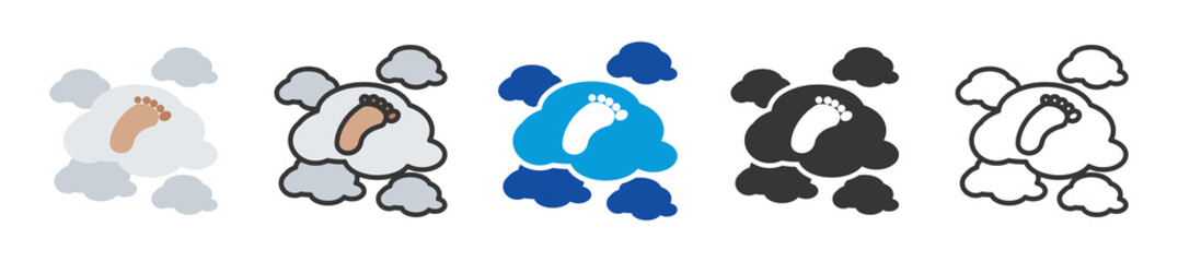 carbon footprint icon set multi style various collection