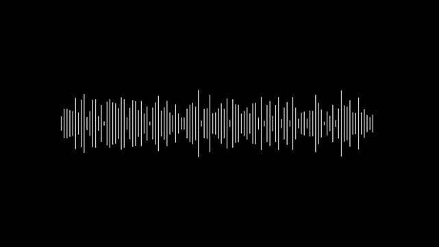 audio waves rhythm isolated on black background. animated audio visualize, sound wave equalizer loopable overlay ,Sound waveform spectrum animation on black background.