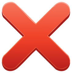 Fototapeta premium 3D Rendered Red X Mark Illustration for Cancel Close Delete Stop Error Reject Icon