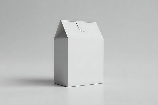 Elevate your branding with this minimalist white gable box mockup, perfect for showcasing your unique product packaging design with a clean and modern aesthetic for maximum impact