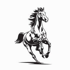 Running Horse Freedom Vector Illustration isolated on white background