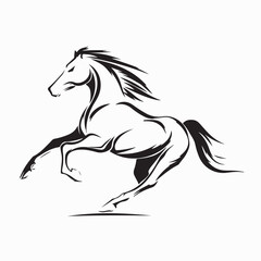 Freedom Galloping Horse Illustration isolated on white background