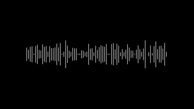 Sound waveform spectrum animation audio equalizer loop on Black background. animated sound visualizer, audio waves rhythm overlay 4k.