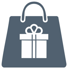 Shopping Bag Featuring A Gift Box Icon Symbol