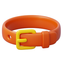 3d orange belt with a yellow buckle for casual outfit
