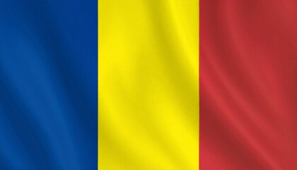 Romania flag with vertical blue, yellow, and red stripes symbolizing unity and national identity.