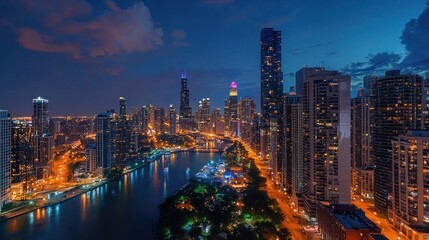 Dubai Marina at Night - A Stunning Skyline View.