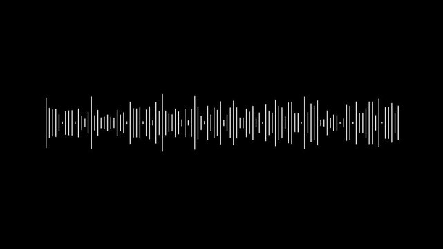 Audio sound frequency waves isolated on black background. audio visualizer animation overlay sound waveform spectrum animation.