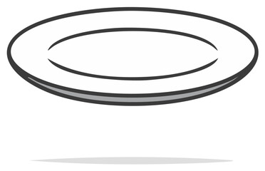 Obraz premium Simple Cartoon Style Donut Shape Isolated, Round Hollow Pastry Element