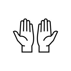 Fototapeta premium Illustration of two hands with fingers extended upwards in a minimalist black and white design style