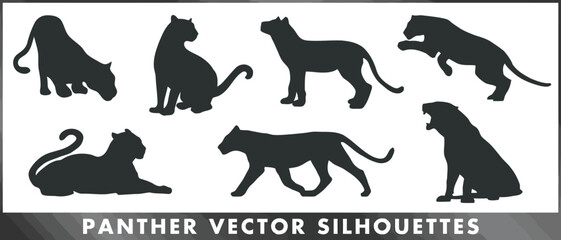 Fototapeta premium panther, silhouette, big cat, predator, wild animal, animal, feline, black, isolated, graphic, vector, illustration, design, icon, symbol, art, drawing, outline, shape, form, animalistic, mammal, powe