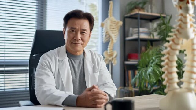 A Caring Physician: A composed doctor with expertise in medicine exudes assurance and proficiency in his consultation room. He exudes compassion, demonstrating a strong commitment to wellness
