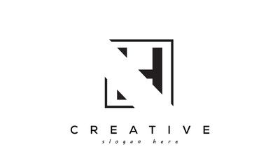 H Geometric Negative Space Square Logo Design