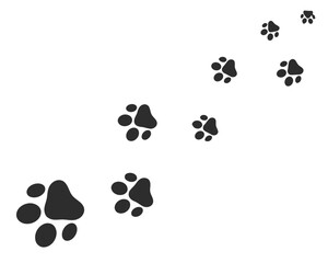 paw print, animal, dog, cat, pet, footprint, track, trail, walking, isolated, white background, graphic, icon, symbol, design, simple, clean, cute, wild, nature, domestic, mammal, creature, journey, m