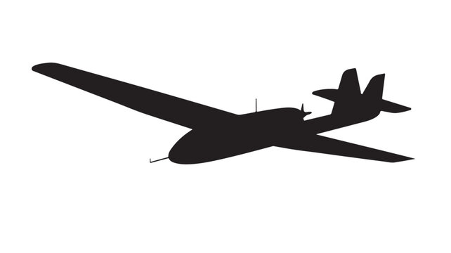 Vintage airplane silhouette soaring through the sky, a classic aviation symbol for travel and adventure, ideal for retro designs and historical themes, timeless appeal for aviation enthusiasts