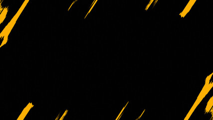Dynamic black and gold stroke background with grunge brush strokes for a modern, edgy design or abstract presentation